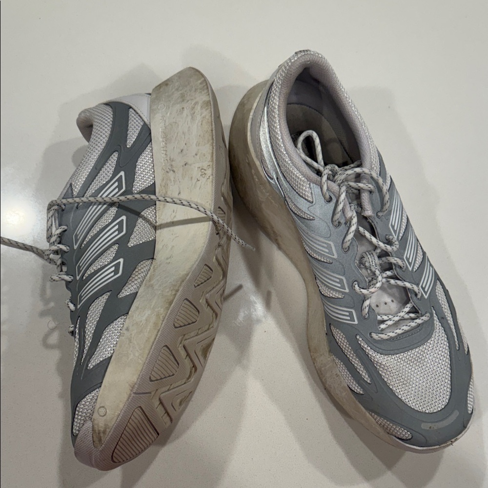 Adidas Gray and White Running Shoes